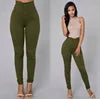 Solid Color High-Waist Stretch Skinny Casual Leggings/Elastic Waist Pencil Trousers