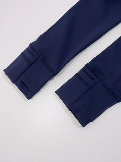 Gold zipper jacket and yoga pants set. 
Quick-dry and breathable, slimming and lightweight, tight-fitting