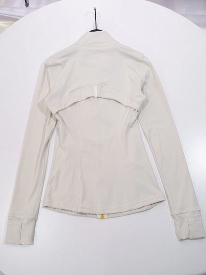 Gold zipper jacket and yoga pants set. 
Quick-dry and breathable, slimming and lightweight, tight-fitting